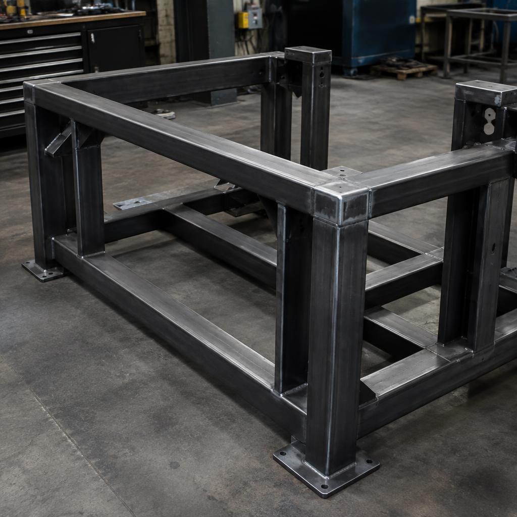 Estrutura metálica soldada para equipamento industrial